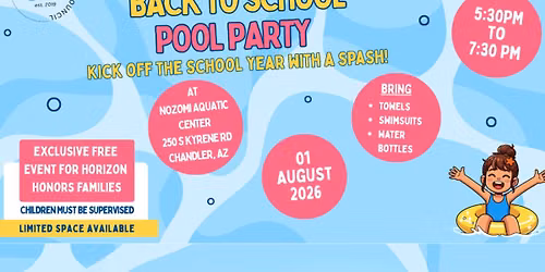 Horizon Honors Schools Back to School Pool Party