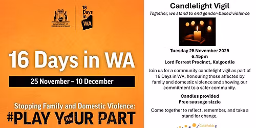 16 Days in WA Candlelight Vigil