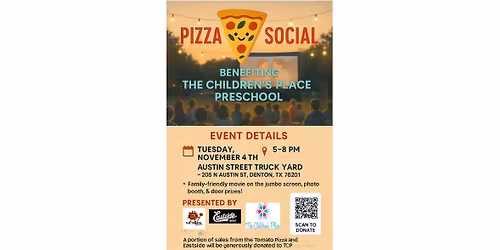 Pizza Social Fundraiser Benefiting The Children\u2019s Place Preschool