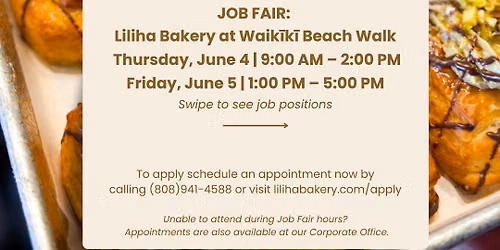 Waikiki Beach Walk Liliha Bakery Job Fair #3 