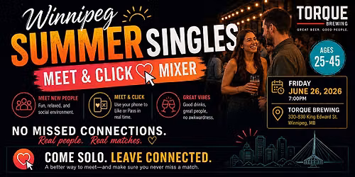 Winnipeg Summer Singles Mixer! (Ages 25-45)