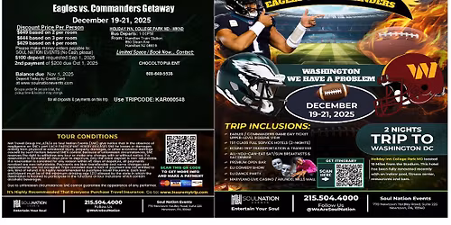 EAGLES VS. COMMANDERS WEEKEND GETAWAY
