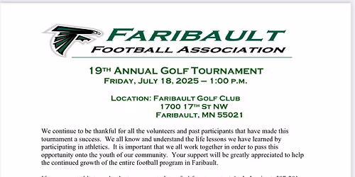 Faribault Football Golf outing! 
