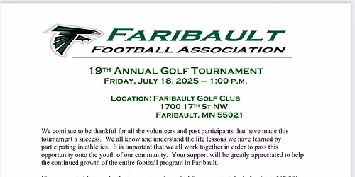 Faribault Football Golf outing!