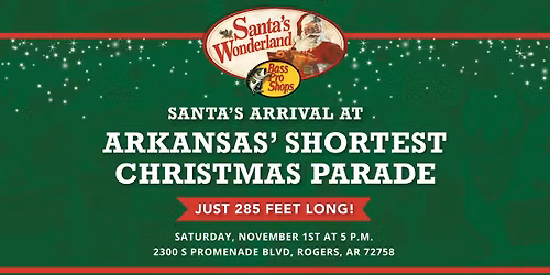 Santa's Arrival at Arkansas' Shortest Christmas Parade in Rogers, Arkansas