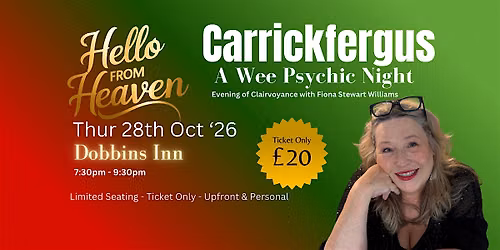 Halloween Psychic Night in Carrickfergus  - Hello from Heaven