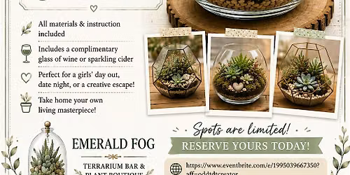 sip and plant terrarium workshop
