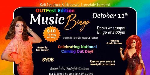 Lansdale OUTFest Drag Music Bingo