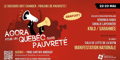 AGORA POUR UN QU\u00c9BEC SANS PAUVRET\u00c9 ET MANIFESTATION NATIONALE