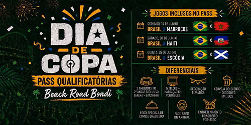 Pass Dia de Copa \u2014 Fase de Grupos do Brasil  @Beach Road Bondi