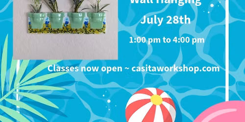 Fused Glass Flower Pot Wall Hanging