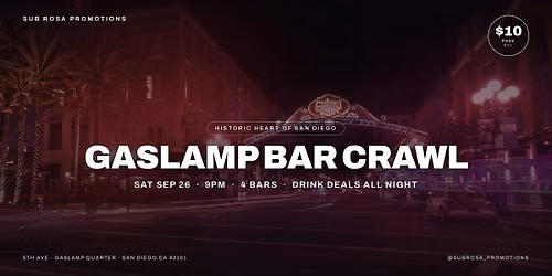 Gaslamp Bar Crawl San Diego | 4 Bars, Drink Deals, One Pass