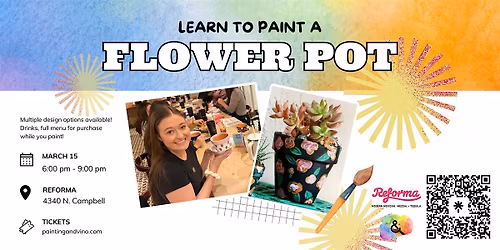 Sip and Paint a Flower Pot