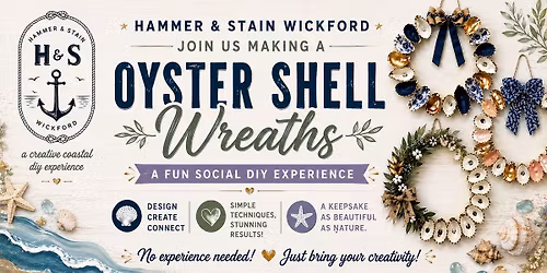 6\/5\/26 6-9pm oyster shell wreath limited registration