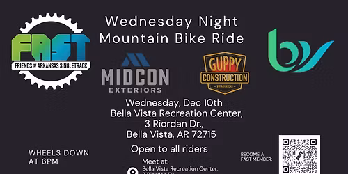 FAST Wed Night Group Rides, Bella Vista Rec Center