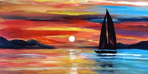 "Sunset Sail" In Person Paint Night Event Friday 7:00 p.m. in West Seattle (Wine Included)