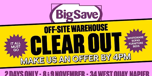 Napier Off-Site Warehouse Clear Out Sale