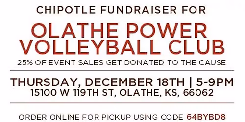 Olathe POWER VBC - Chipotle Fundraiser