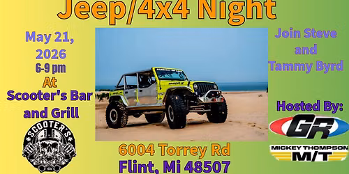 Jeep\/4x4 Night hosted by GenRight Off-Road and Mickey Thompson Tires at Scooter\u2019s Bar and Grill