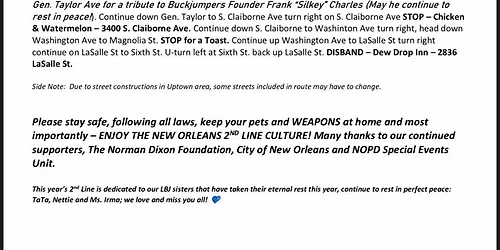 New Orleans Original Lady & Men Buckjumpers Annual Secondline 