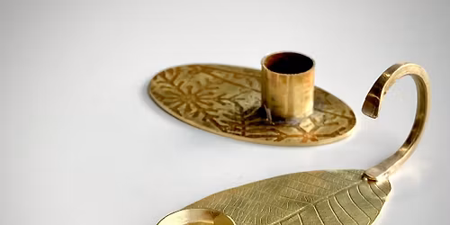 Festive Brass Candle Holders