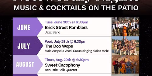 Country Traditions- Noteworthy Nights Series: Live Music and Cocktails on the Patio