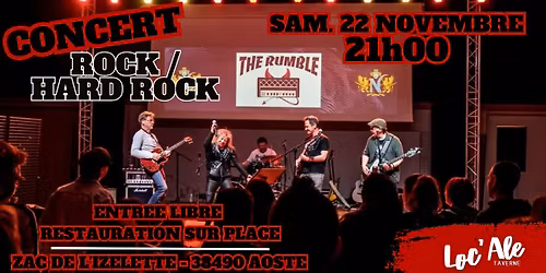[CONCERT] THE RUMBLE - ROCK\/HARD ROCK | SAMEDI 22 NOVEMBRE