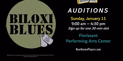 Auditions for Biloxi Blues, a play by Neil Simon