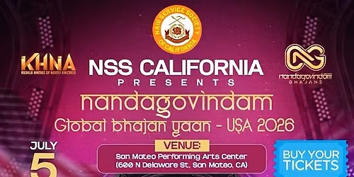 Nair Service Society California presents NANDAGOVINDAM Global Bhajan Yaan - USA 2026