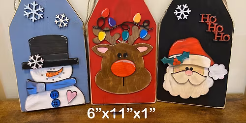 Holiday Kids Craft Workshop - One Large 11" Wood Gift Tag