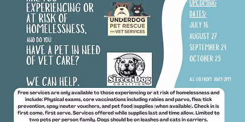 Underdog Presents: Street Dog Coalition Free Vet Care Popup