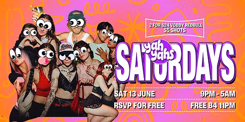 SATURDAY NIGHT PARTY AT YAH'S till 5AM JUNE 13