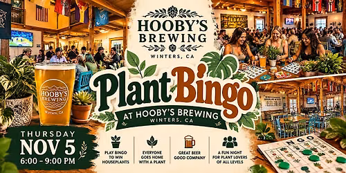 Plant Bingo at Hooby's Brewing | Winters Taproom