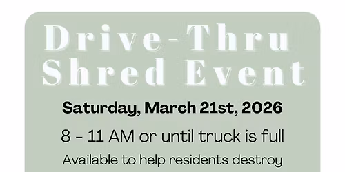 Drive Through Shred Event (Residents Only)