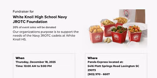WKHS NJROTC Sprit Night at Panda Express