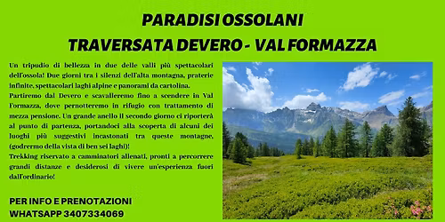 PARADISI OSSOLANI... TRAVERSATA DEVERO \/ VAL FORMAZZA - 2GG