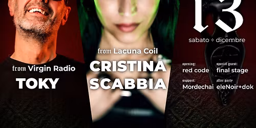 Rock the Night Party: Cristina Scabbia (from Lacuna Coil) + dj Toky (from Virgin) + live music