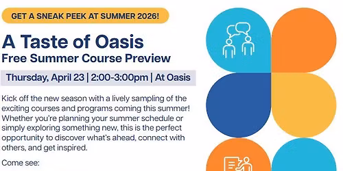 Taste of Oasis: Summer 2026 Preview Event