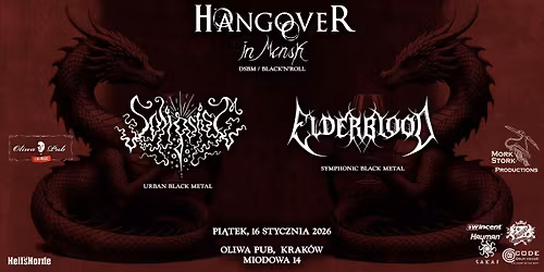 HANGOVER IN MINSK x SOLIPSISM x ELDERBLOOD | Krak\u00f3w - 16 Stycznia - Oliwa Pub