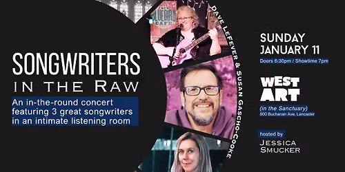 Songwriters in the Raw feat. Dave Lefever and Susan Gascho-Cooke, hosted by Jessica Smucker