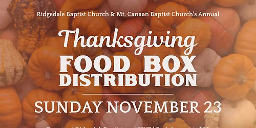 Food Box Distribution at Ridgedale Baptist Church & Mount Canaan Church