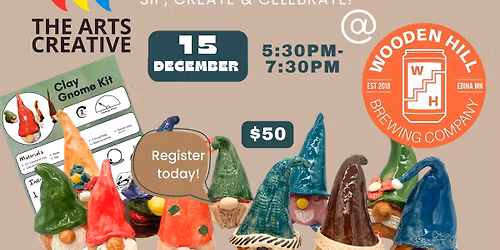 Create Your Own Clay Gnome! @ Wooden Hill Brewing Company