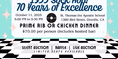 Auction Dinner Benefitting St. Thomas the Apostle School: 1955 Sock Hop! 70 Years of Excellence