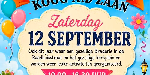 Zaterdag 12 september Braderie Oud Koog
