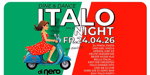 ITALO NIGHT \u2013 DINE & DANCE | FR, 24.04.26