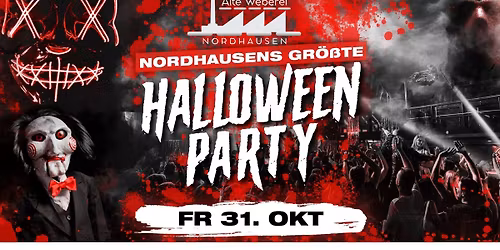 Nordhausens gr\u00f6\u00dfte Halloween Party | Alte Weberei | 31.10