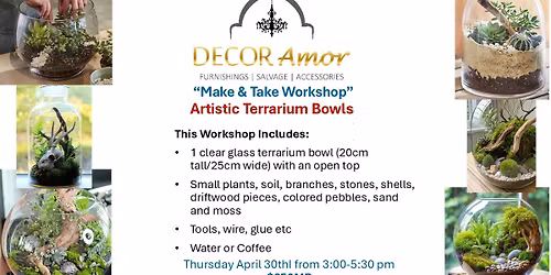 \u201cMake & Take Workshop\u201d-Artistic Terrarium Bowls