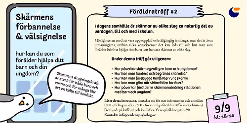 Sk\u00e4rmens f\u00f6rbannelse och v\u00e4lsignelse - Grupptr\u00e4ff f\u00f6r f\u00f6r\u00e4ldrar