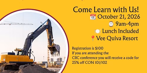 Construction 101 and 102: Pre Conference Workshop