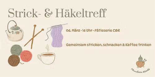 Strick- & H\u00e4keltreff mit Mannheim strickt in der P\u00e2tisserie C\u00d8R